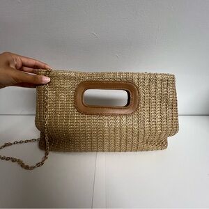 Tan Woven Clutch Bag